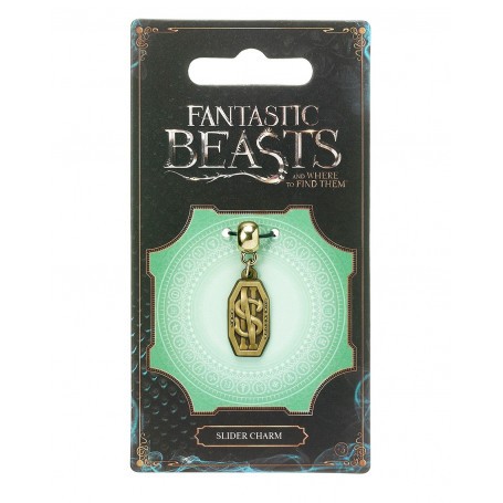 Fantastic Beasts Charm Newt Scamander Logo (antique brass plated)