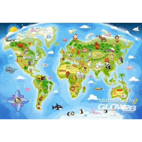 Puzzle Mappa del Mondo, Puzzle 40 pezzi maxi