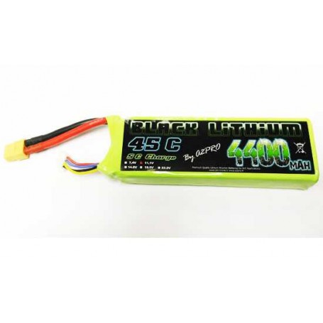  LiPo Battery Black Lithium 4400mAh 45C 3S