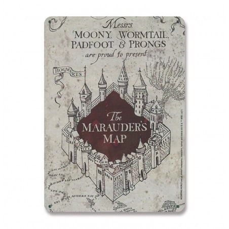  Pannello di metallo di Harry Potter Mappa dei Malandrini 15 x 21 cm