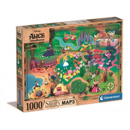 Puzzle Mappe Disney - 1000 pezzi - Alice nel paese delle meraviglie