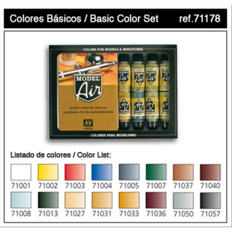 Vallejo Vallejo MODEL AIR Colore: set 16 colori Acrilici 1