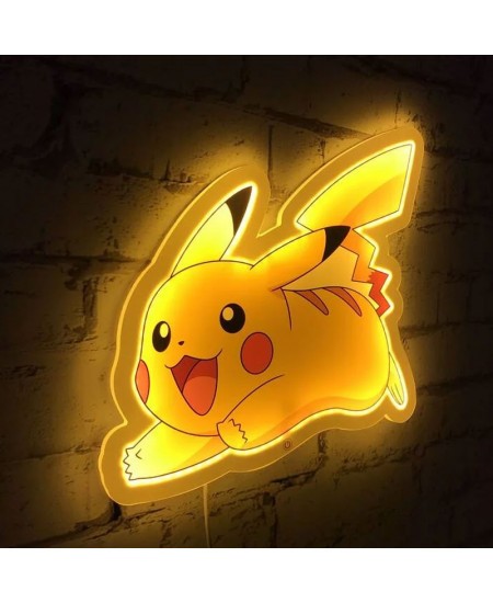 Lampada in legno nera Pokemon Pikachu