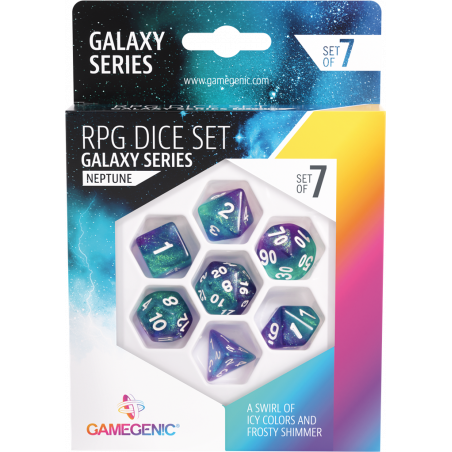  Galaxy Series -Neptune- Set de 7 Dés JDR