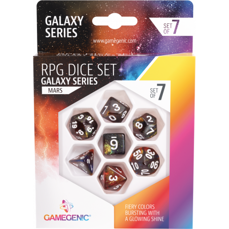  Galaxy Series -Mars- Set de 7 Dés JDR