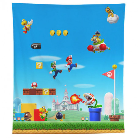  Poster gigante in tessuto Super Mario Nintendo 152X132 cm