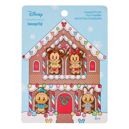  Disney by Loungefly Pin set 4 enamelled pins Mickey & Friends Gingerbread 4 cm
