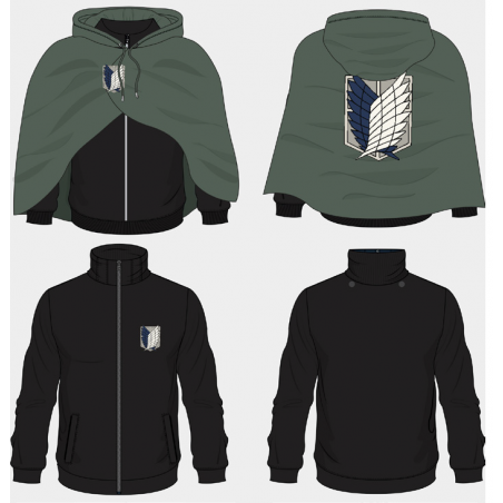 ATTACK ON TITAN - Novelty Hooded Sweater + Detachable Cape 
