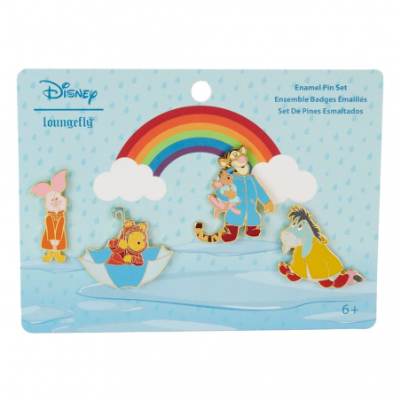Disney by Loungefly Pin set 4 enamelled pins Winnie the Pooh & Friends Rainy Day 4 cm