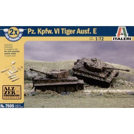 Kit Modello Pz.Kpfw.VI Tiger I Ausf.E Pack includes 2 snap together tank Kits