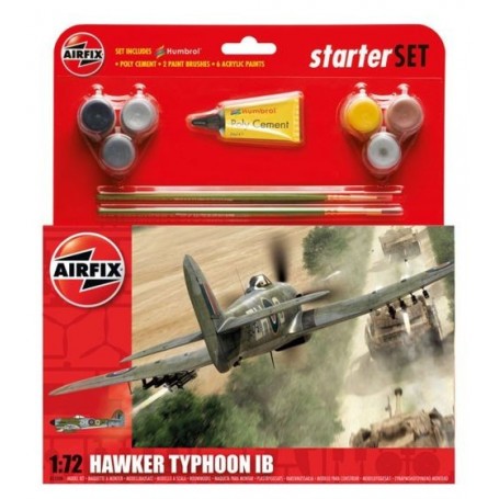 Kit modello Hawker Typhoon Starter Set include colori acrilici, pennelli e cemento poli
