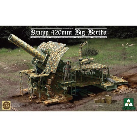 Kit Modello Krupp 420 millimetri 'Big Bertha' Impero tedesco Assedio obice & proiettile - Gun possono essere sollevati ed abbass