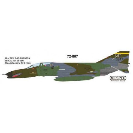  Decalcomania McDonnell F-4G Phantom 52 ° TFW SPANGDAHLM AB 1985